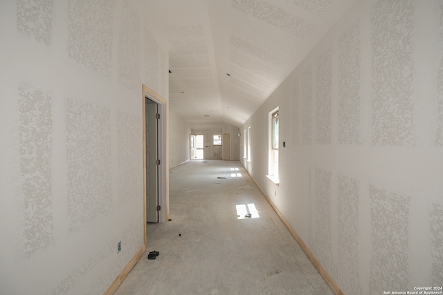 corridor with high vaulted ceiling