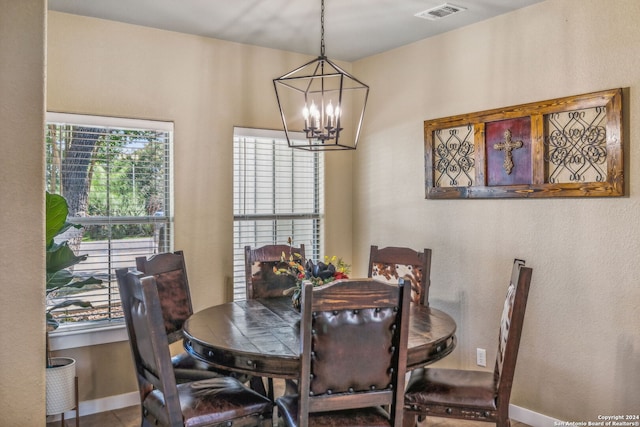 dining room featuring an inviting chandelier