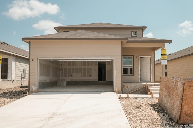 view of front of home featuring a garage