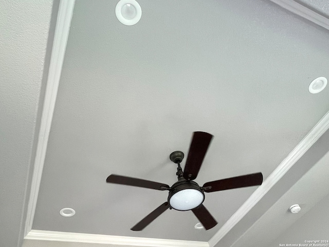 interior details with ceiling fan