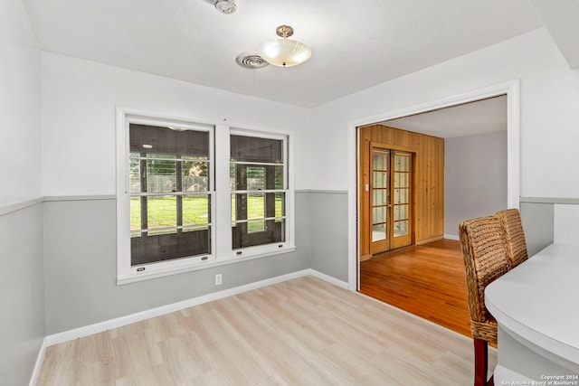 interior space with light hardwood / wood-style flooring