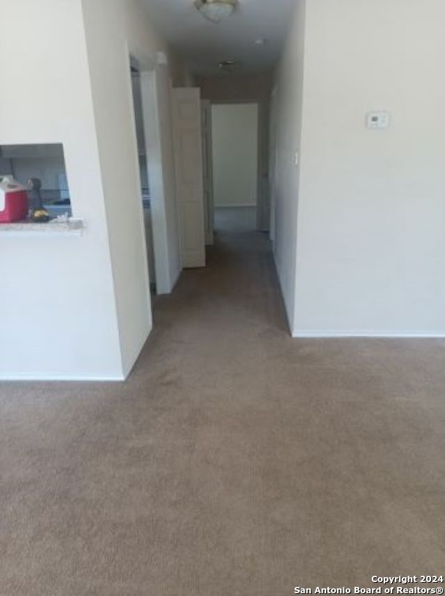 hall featuring carpet floors