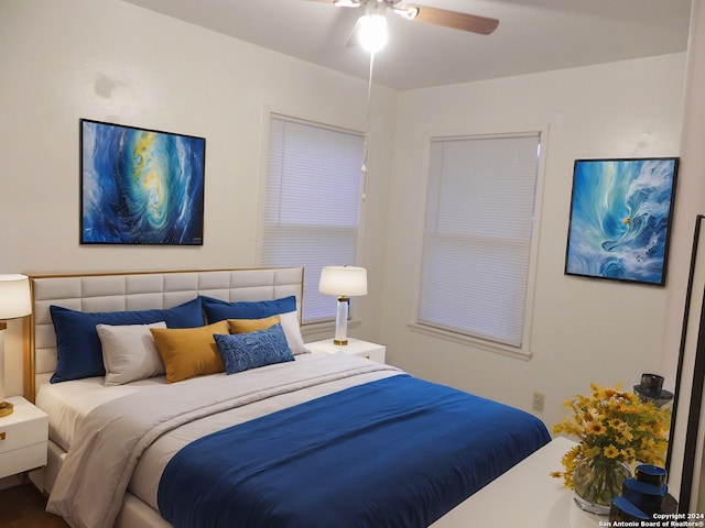 bedroom with a ceiling fan