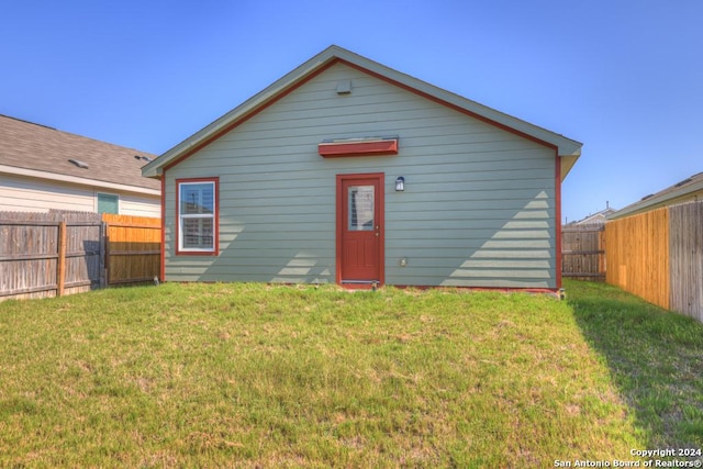 exterior space with a fenced backyard