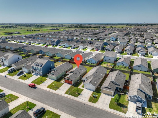 aerial view with a residential view