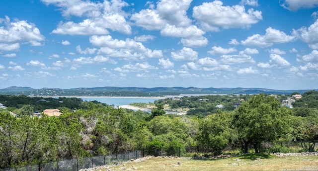 mountain view with a water view