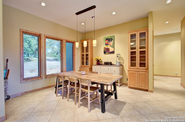 view of tiled dining area