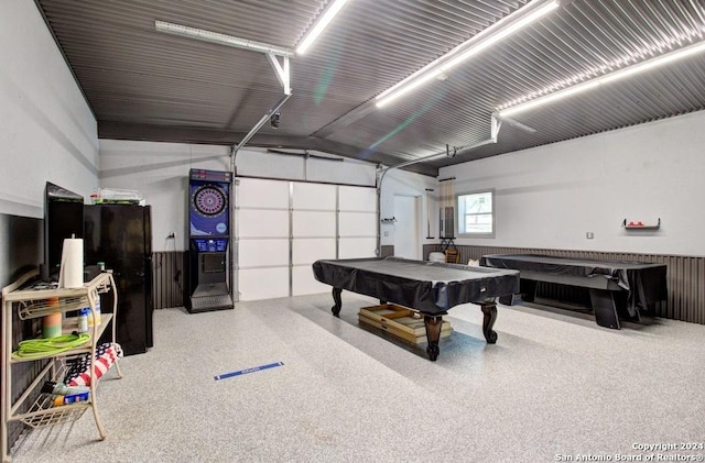 recreation room with pool table