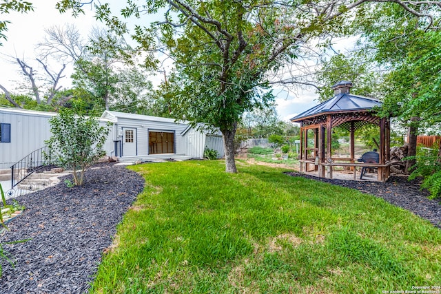 view of yard with a gazebo