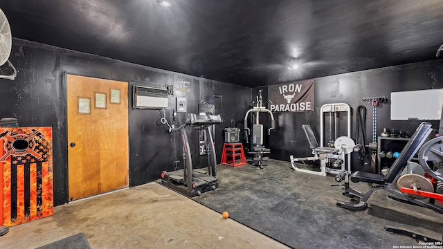 workout area with a wall unit AC