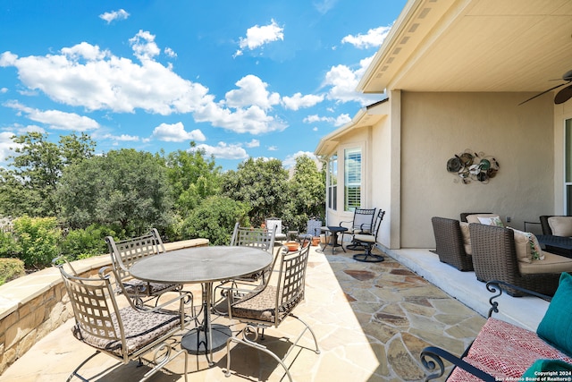 view of patio / terrace with ceiling fan