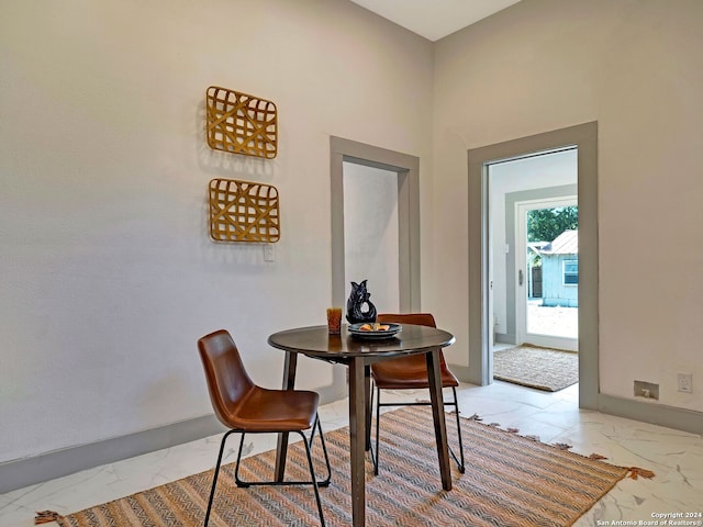 view of tiled dining area