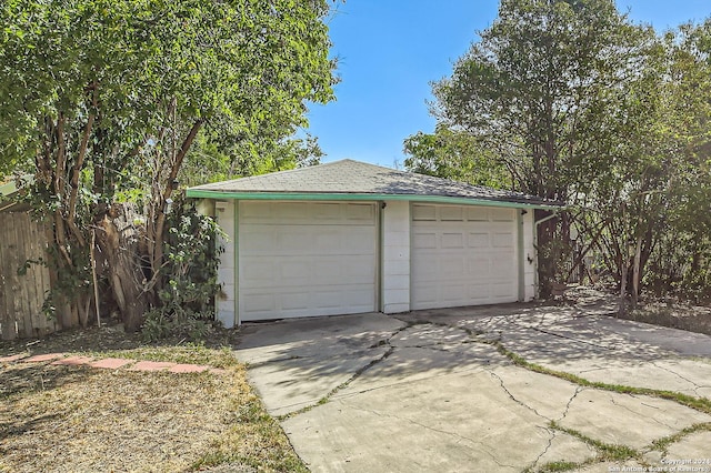 view of garage