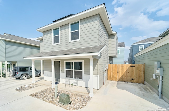 view of front of property with covered porch