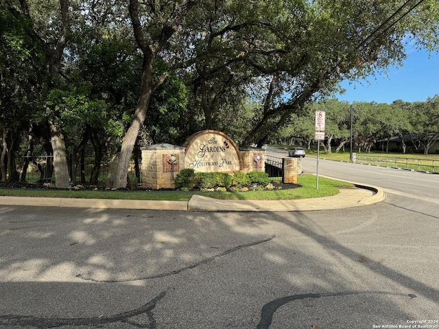 view of community sign