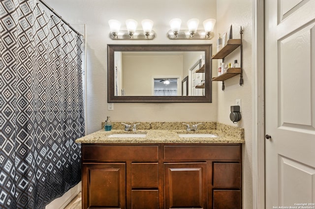 bathroom with double vanity