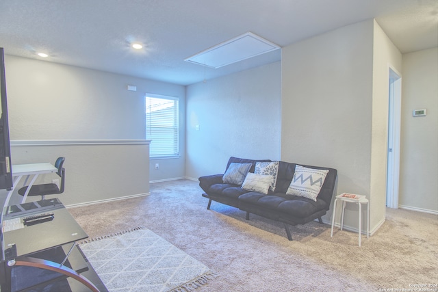 view of carpeted home office