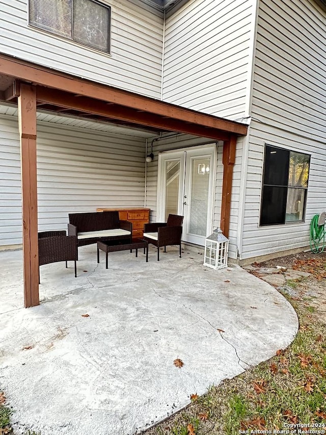 view of patio with an outdoor living space