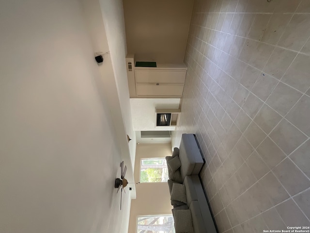 kitchen with white cabinets