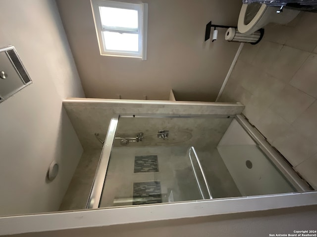 bathroom with tile patterned floors