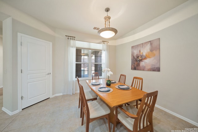 view of tiled dining room