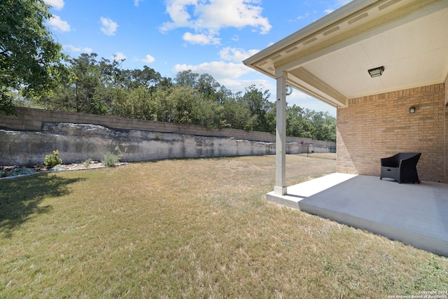 view of yard with a patio area