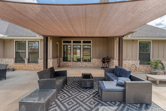 view of patio / terrace with an outdoor hangout area