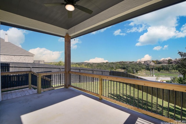 view of patio with ceiling fan