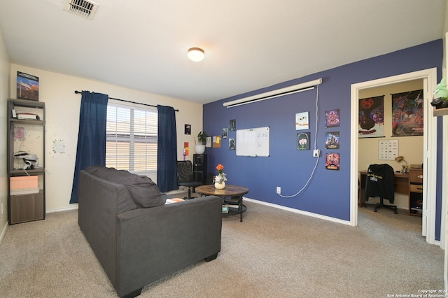 living room with carpet