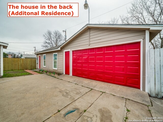 view of garage