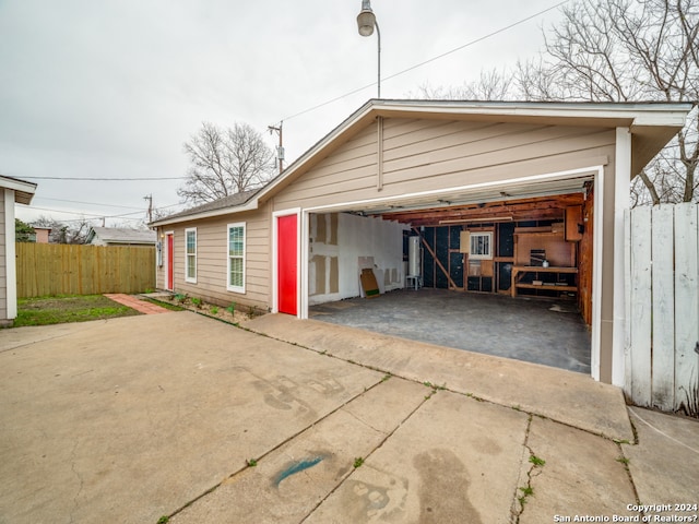 view of garage