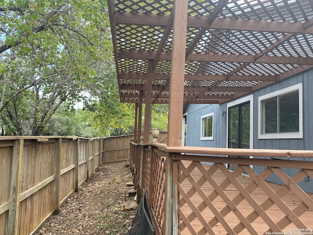 deck with a pergola