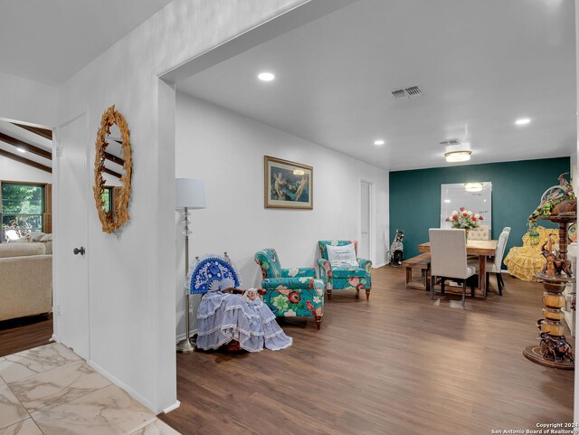 dining space featuring hardwood / wood-style floors