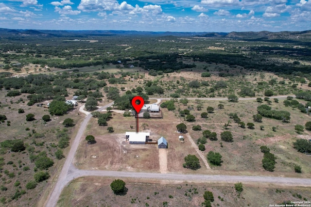 136 Cardinal Dr, Camp Wood, TX 78833 - aerial view with a mountain view and a rural view
