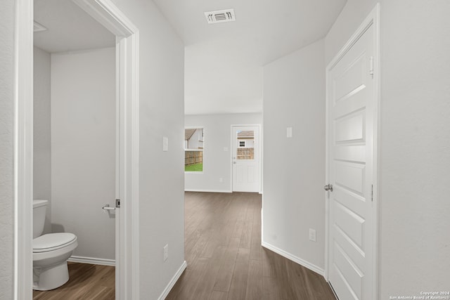 hall featuring dark hardwood / wood-style floors