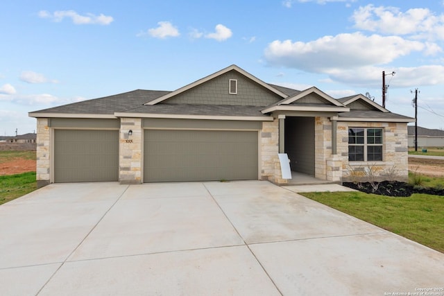 view of front of house with a garage