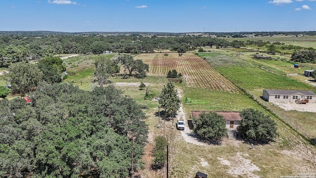 drone / aerial view with a rural view