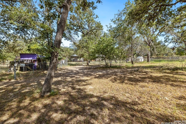 view of yard with a rural view