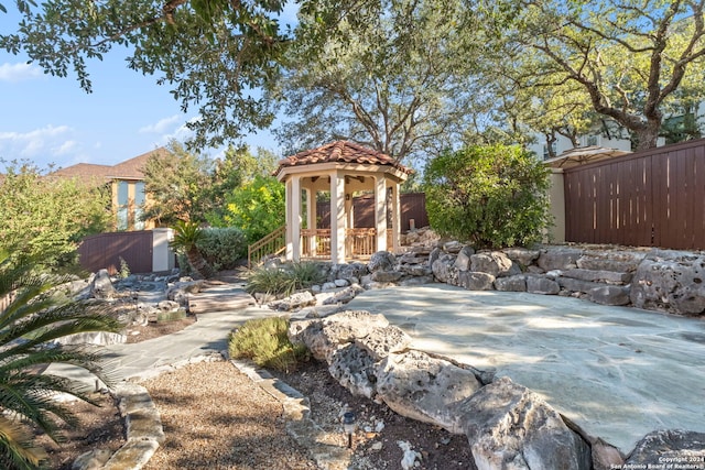 view of yard featuring a gazebo