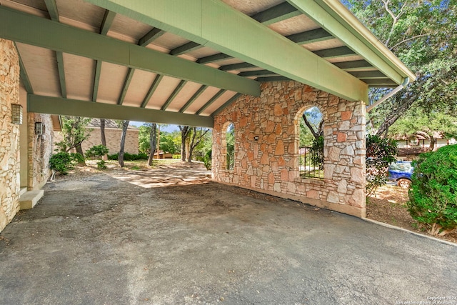 view of patio with a carport