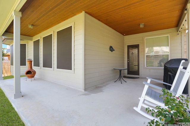 view of patio featuring grilling area