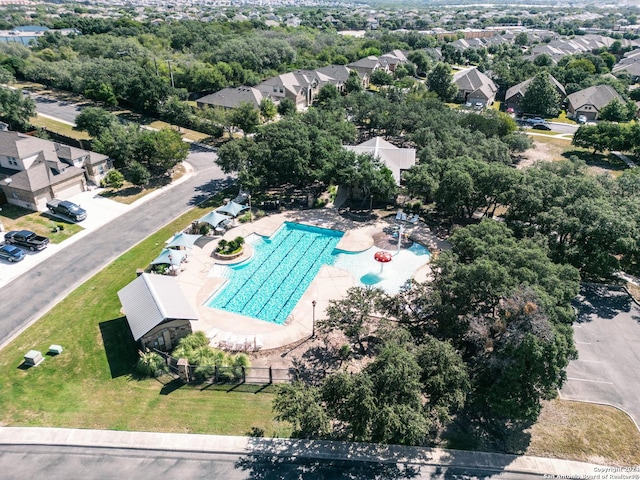 bird's eye view with a residential view