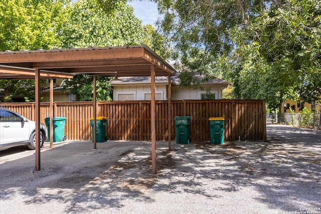 view of patio / terrace with a carport