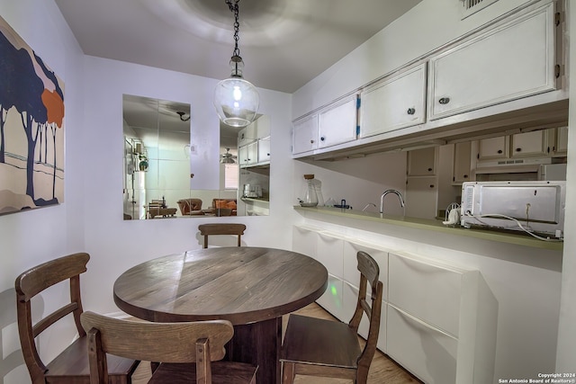 dining room featuring light hardwood / wood-style flooring