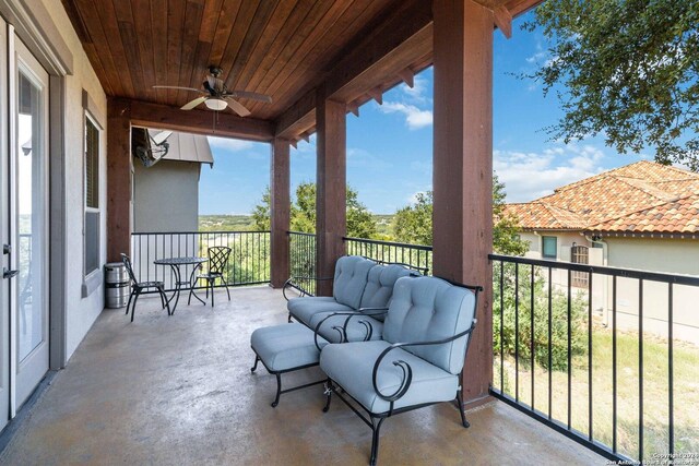 2204 Sierra Madre, Canyon Lake, TX 78133 - balcony with ceiling fan