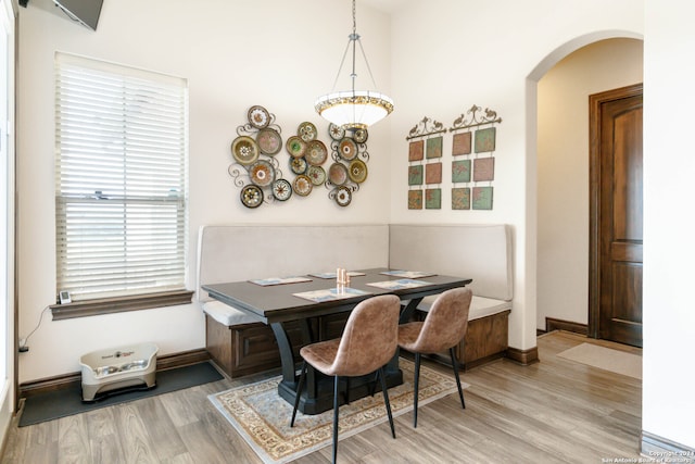 dining area featuring light hardwood / wood-style floors