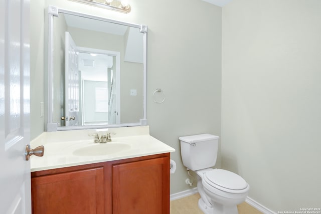 bathroom with toilet and vanity