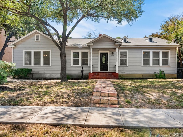 view of single story home