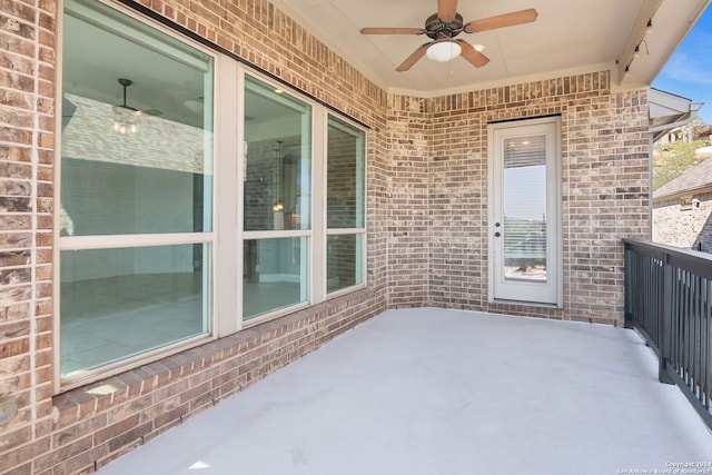 view of patio / terrace with ceiling fan