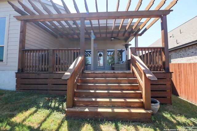 deck with a pergola